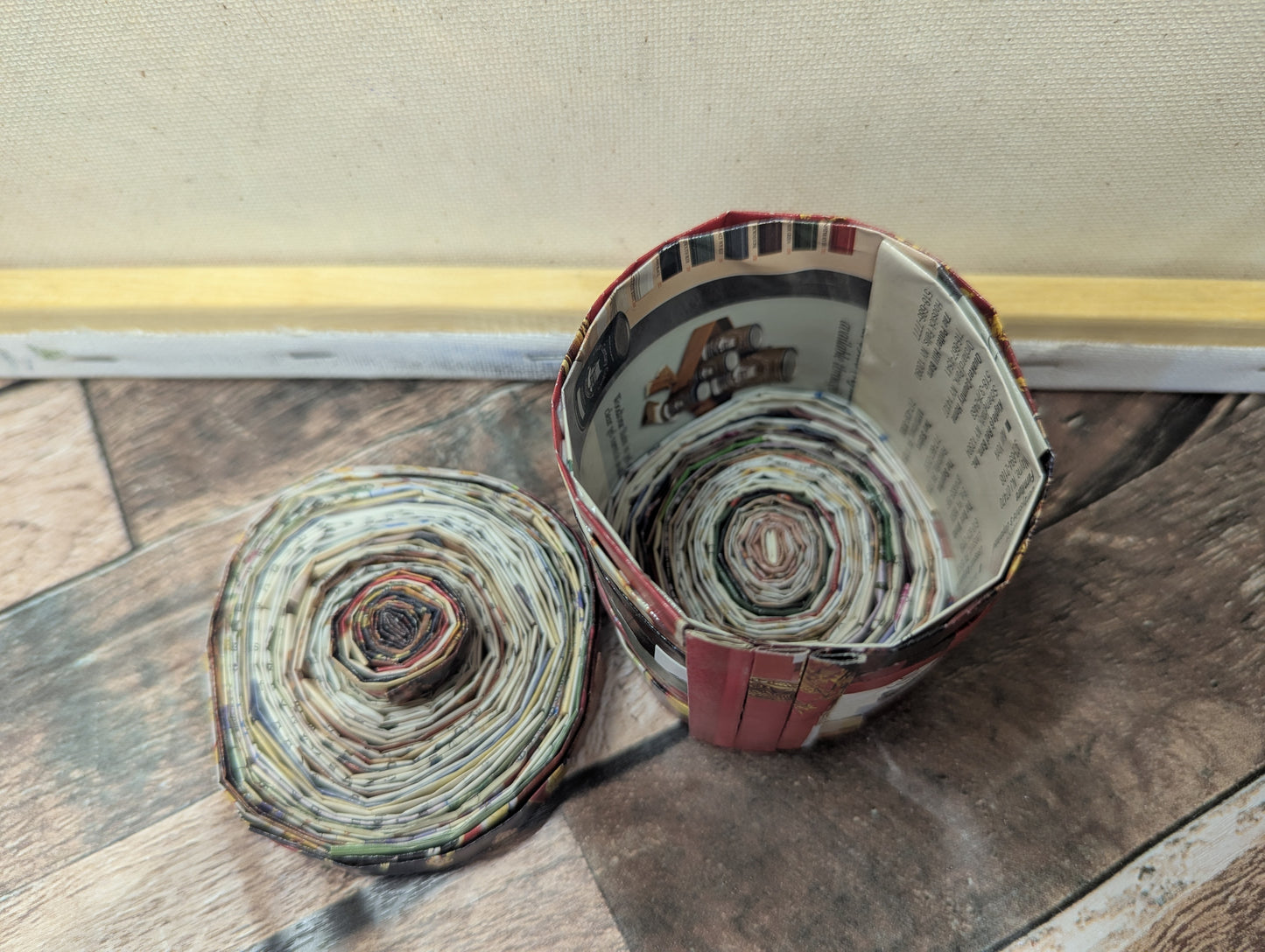 100% Recycled Magazine Trinket Box (Red) - Perfect Gift!