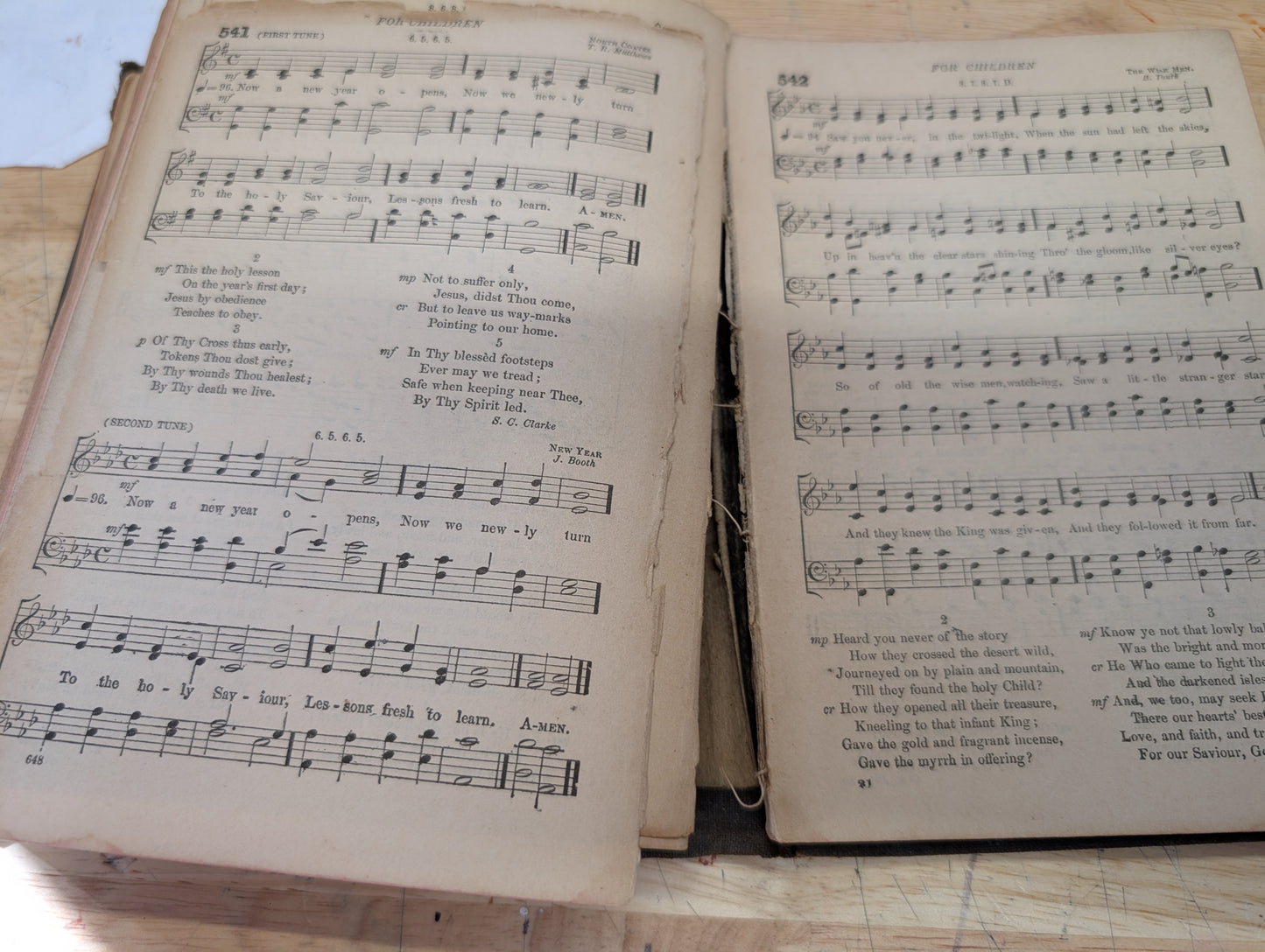 Antique hymnal called the church hymnal