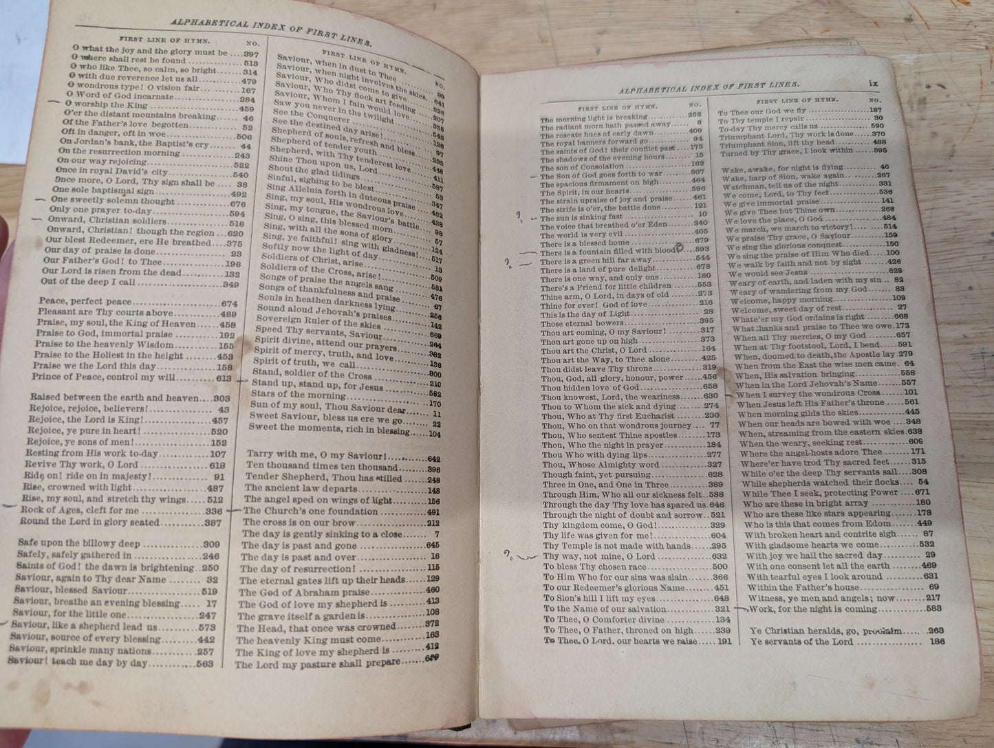 Antique hymnal called the church hymnal