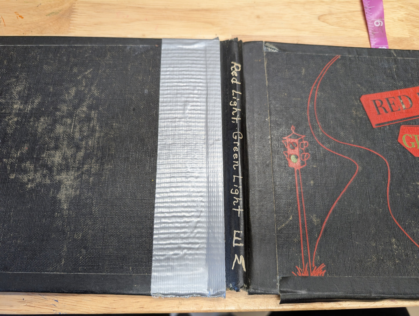 (COVER ONLY) Red Light Green Light Book Cover for Junk Journal, Gluebook, Mixed Media
