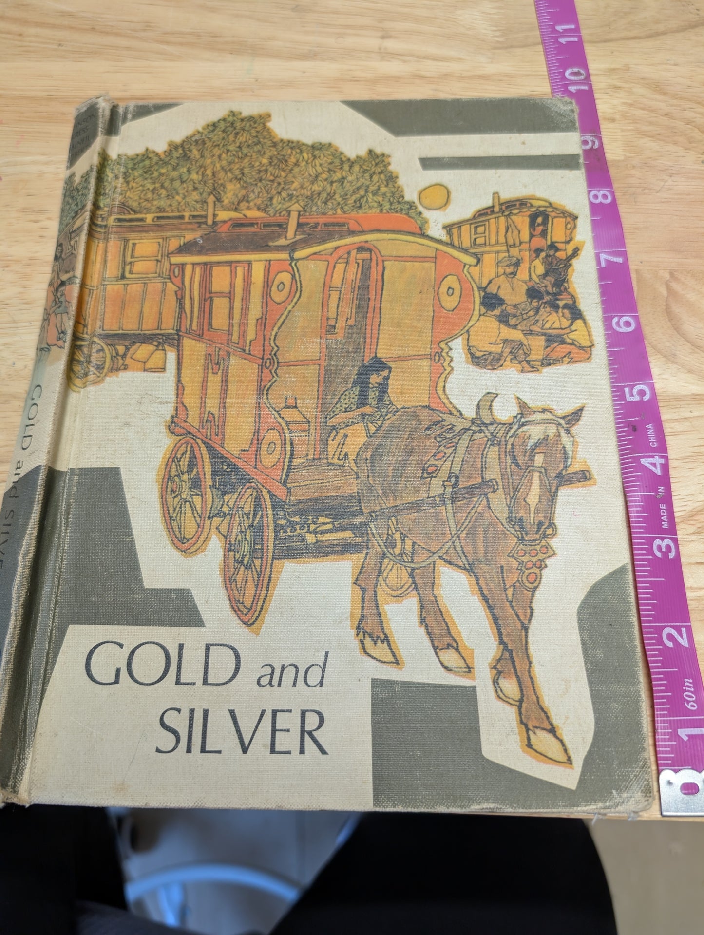 (COVER ONLY) Gold and Silver TextBook Cover for Junk Journal, Gluebook, Mixed Media