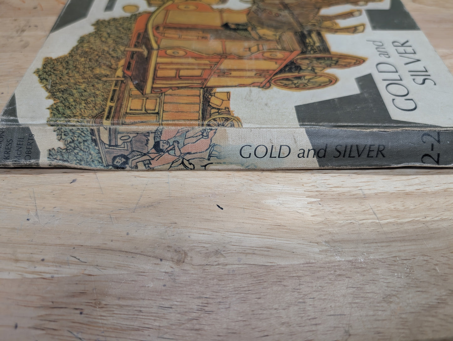 (COVER ONLY) Gold and Silver TextBook Cover for Junk Journal, Gluebook, Mixed Media