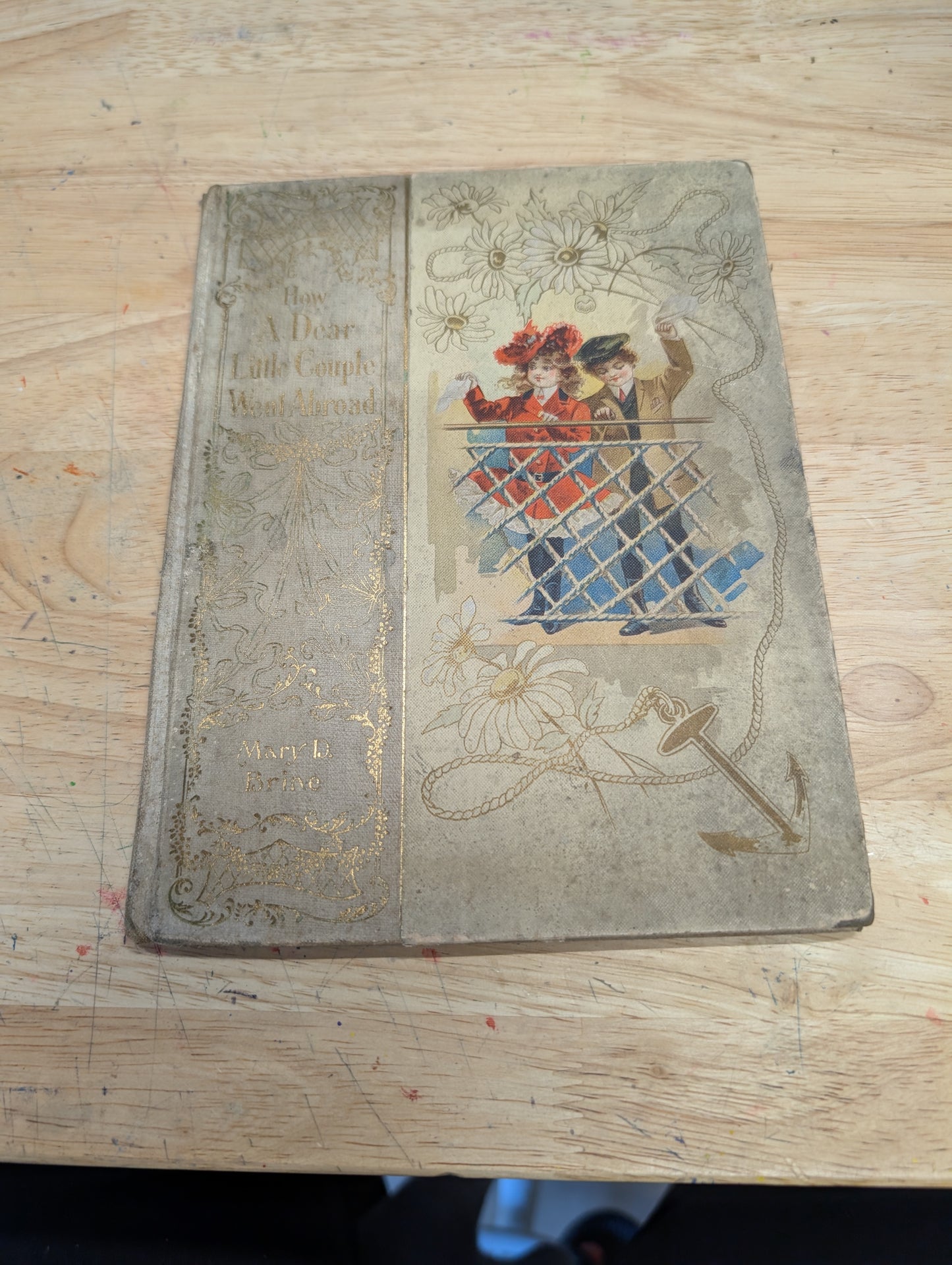 How a dear little couple went abroad. 1903 antique book antique book cover great for junk Journal collage, art Journal, mixed media