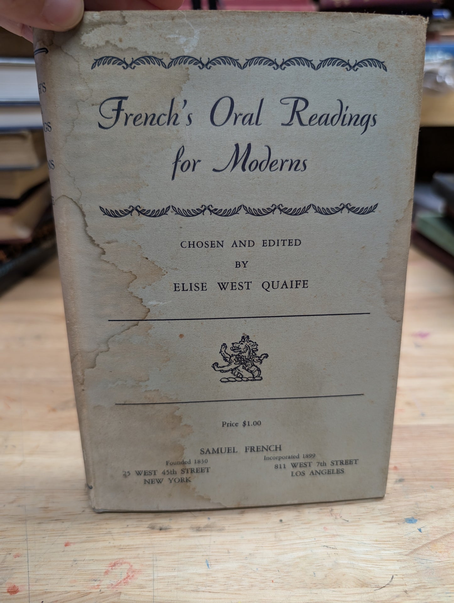 French's oral readings for moderns a Samuel French published book 1939