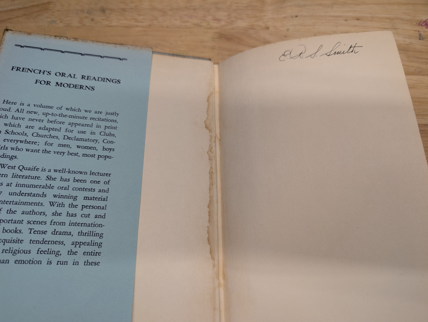 French's oral readings for moderns a Samuel French published book 1939
