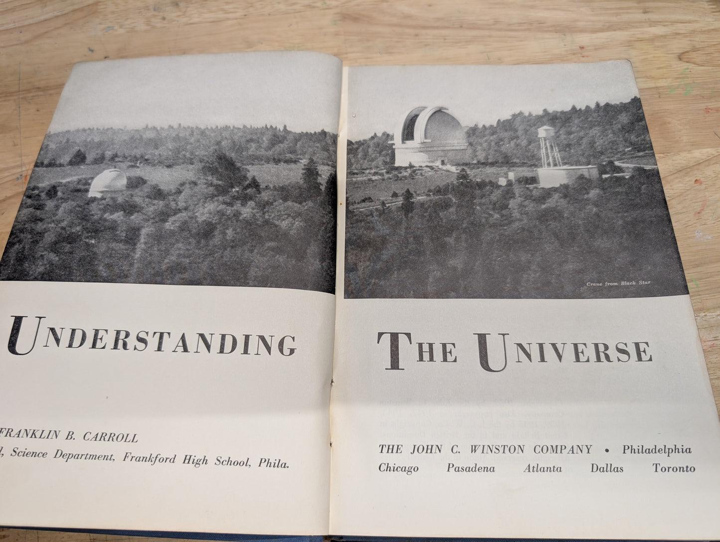 Understanding the universe. Franklin b. Carroll 1952 vintage science textbook