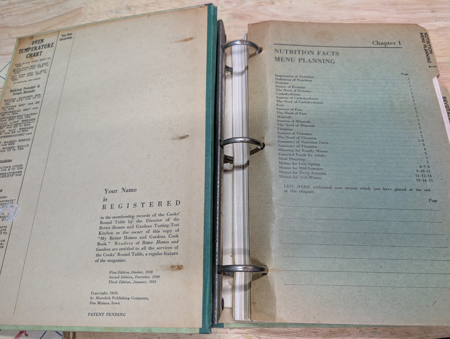 My better homes and gardens cookbook 3rd edition 1931 vintage cookbook binder