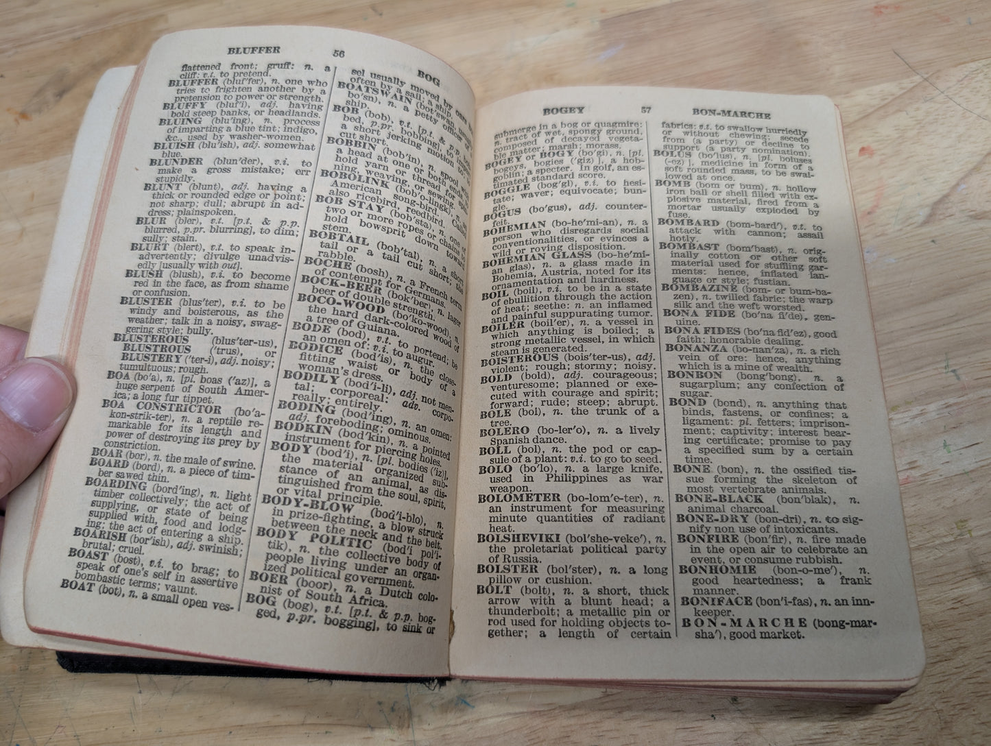Popular Webster Pocket dictionary 1929 leather bound dictionary