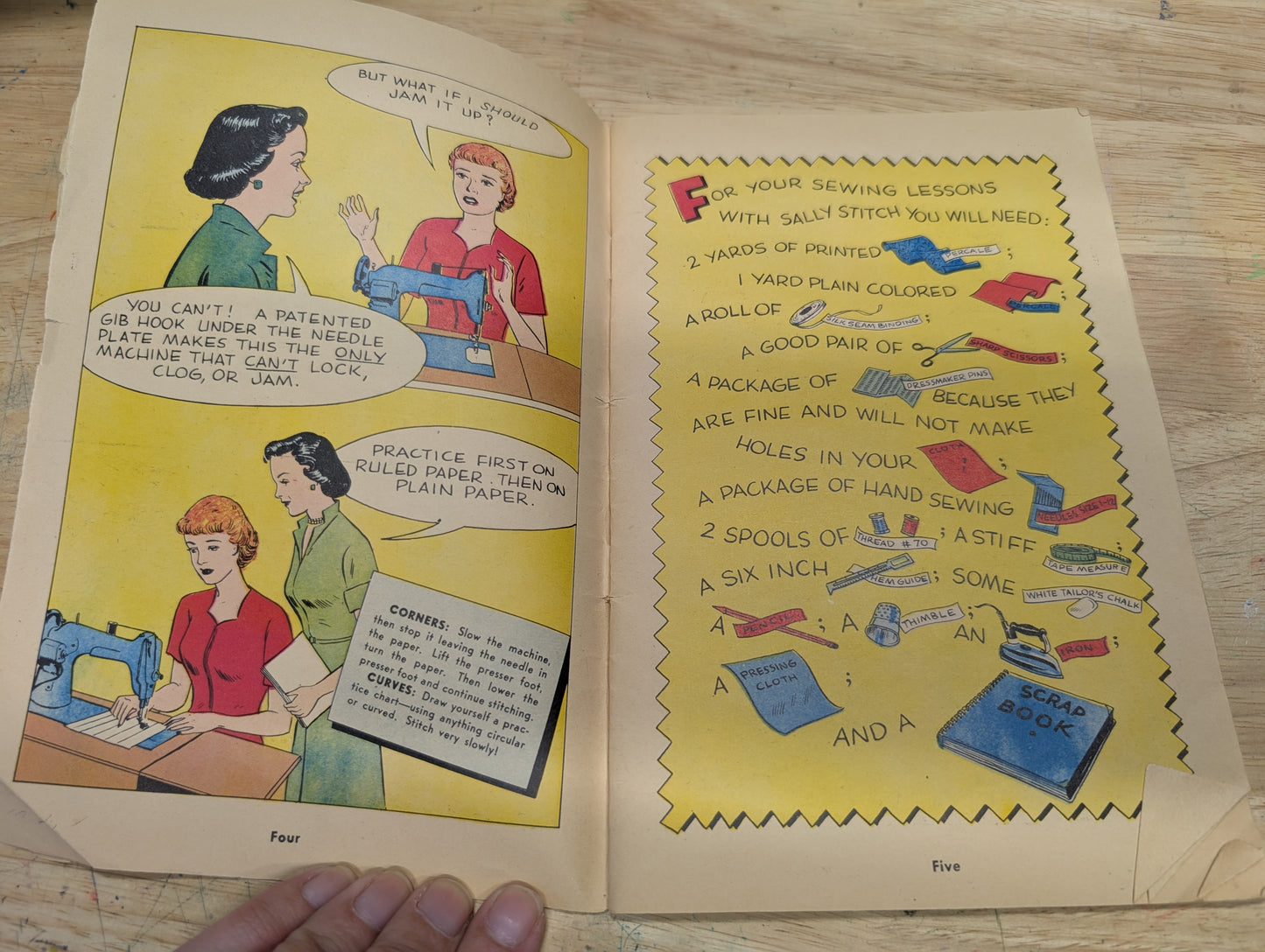Home sewing is easy. Vintage sewing comic book