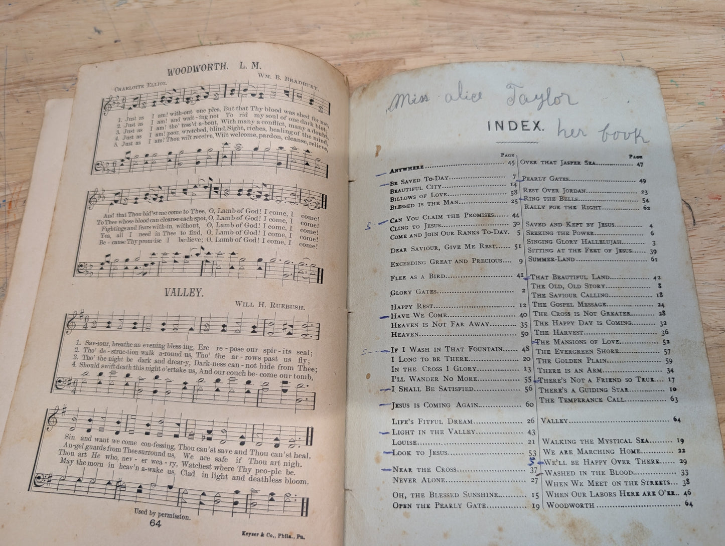 Songs of Glory antique hymnal from 1901