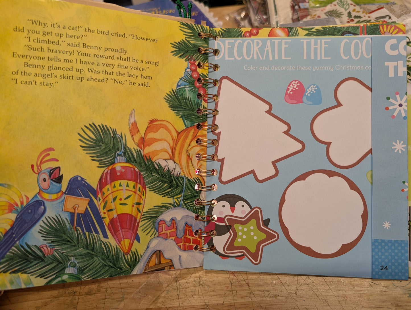 The Cat that Climbed the Christmas Tree Little Golden Book Junk Journal