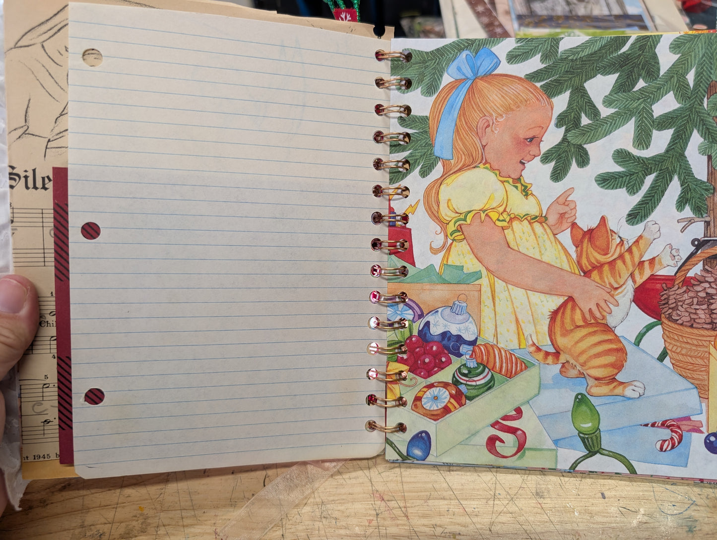 The Cat that Climbed the Christmas Tree Little Golden Book Junk Journal