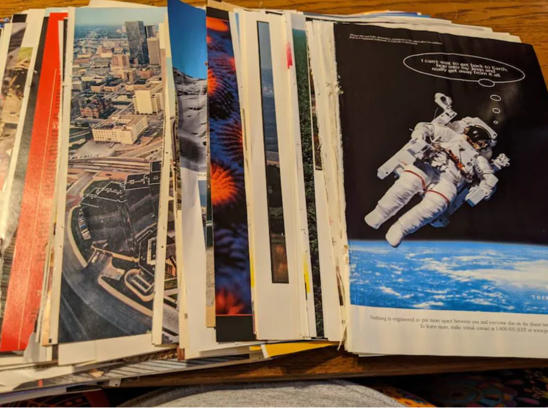 *Bestseller* 1970s - 2000s National Geographic Paper Bundle - 30/50/80 pieces from various National Geographic magazines. Random or Themed Collage Packs