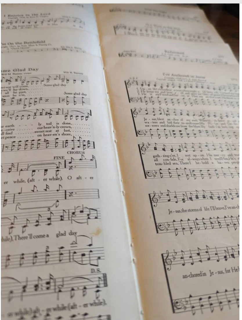 25 Vintage and Antique Hymnal Pages Folios for collage, Bible journal, prayer journal, junk journal, mixed media, paper craft