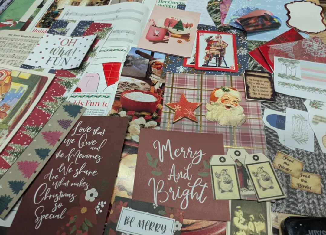 80+ pieces Christmas collage pack for Christmas crafts, Christmas paper crafts, December daily kit, junk journal, art journal