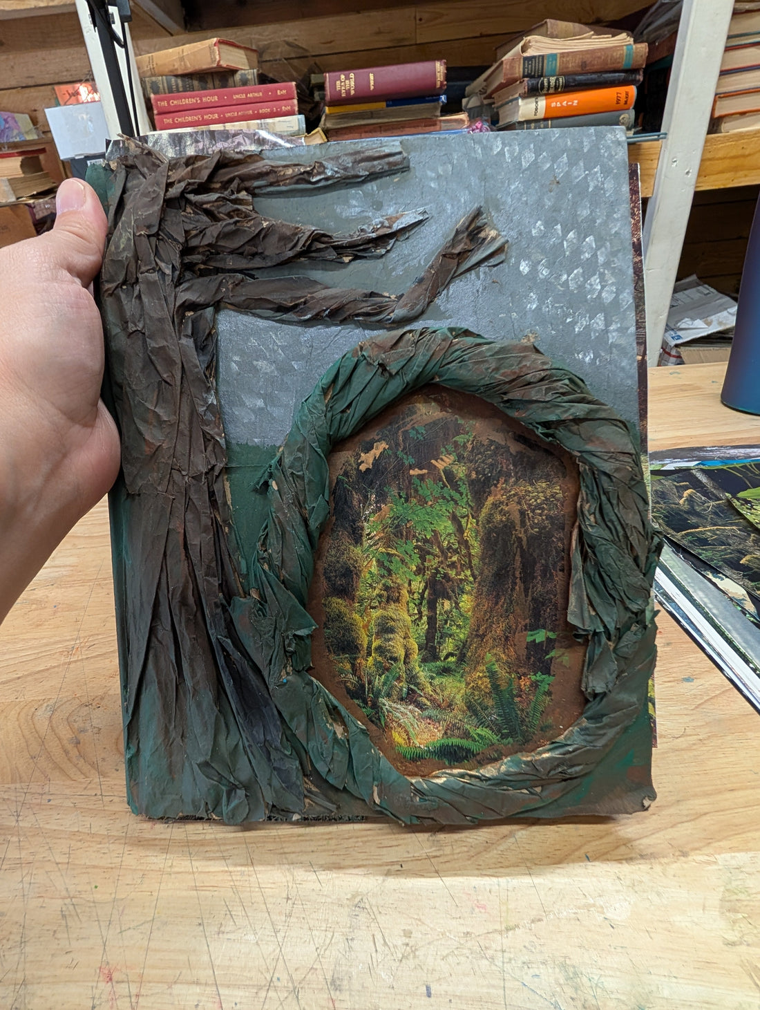 Forest Journal Altered Book - The Beginning, Some backgrounds. Brainstorming