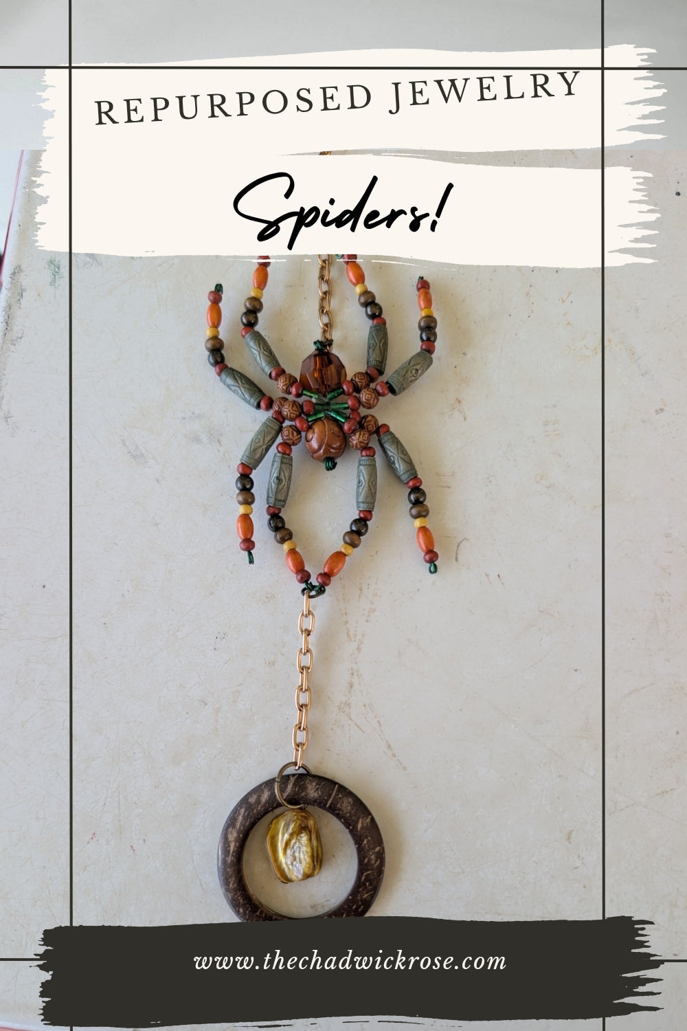 Spiders that won't scare you - Repurposing Jewelry