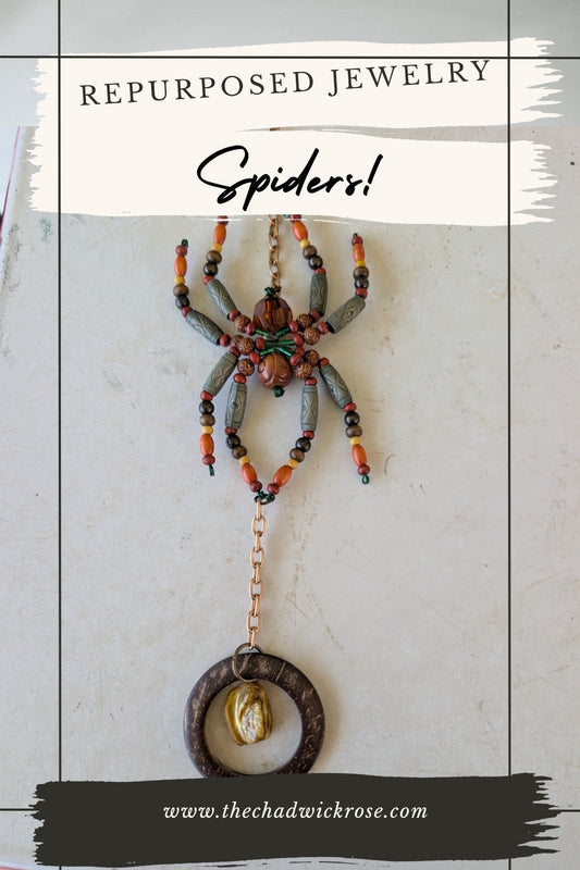 Spiders that won't scare you - Repurposing Jewelry