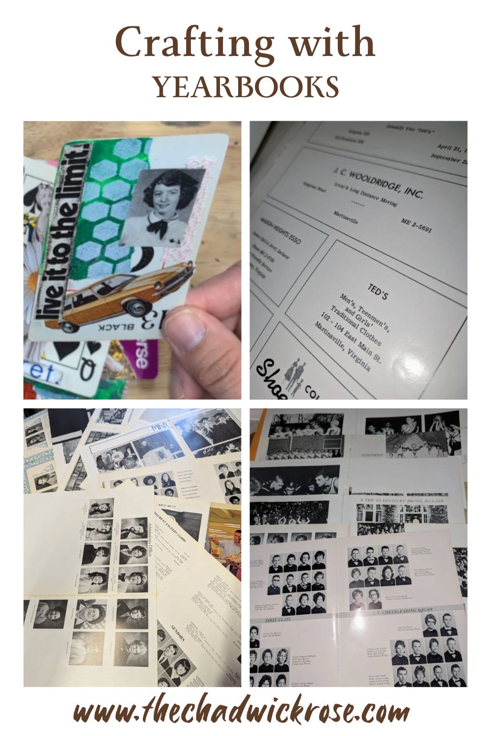 Crafting with Old Yearbooks - Collage and Junk Journal Ideas