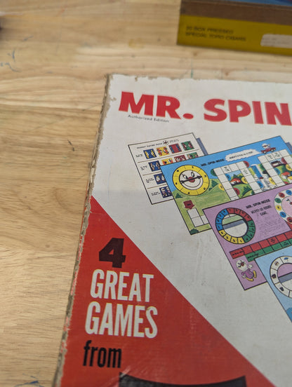 Mr. Spin-nose saalfield publishing game missing one yellow piece 1969 vintage board game. Four games in one