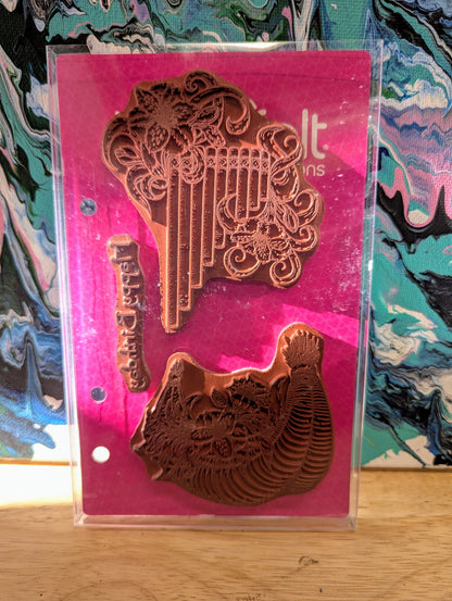 RARE DISCONTINUED Heartfelt sunrise Lily flute cling stamp set for card making, scrapbooking, mixed media, paper crafts