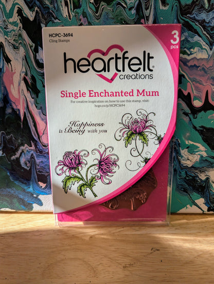 RARE DISCONTINUED Heartfelt single enchanted mum cling stamp set for card making, scrapbooking, mixed media, paper crafts