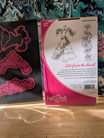 RARE DISCONTINUED All dressed up cling stamp & die set for card making, scrapbooking, mixed media, paper crafts