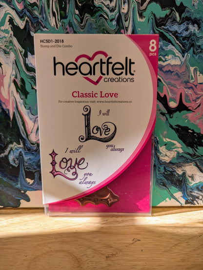 RARE DISCONTINUED Classic love cling stamp & die set for card making, scrapbooking, mixed media, paper crafts