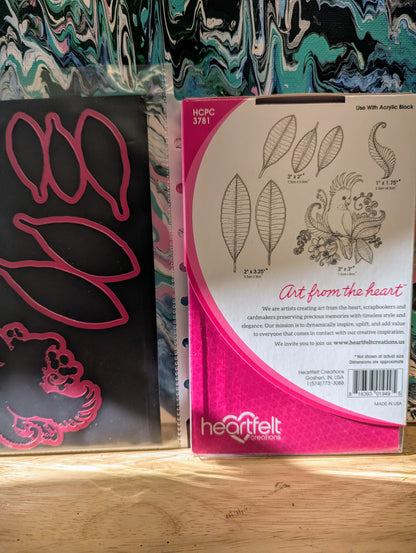 RARE DISCONTINUED Tropical cockatoo cling stamp & die set for card making, scrapbooking, mixed media, paper crafts