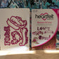 RARE DISCONTINUED Heartfelt Banners of Love cling stamp & die set for card making, scrapbooking, mixed media, paper crafts