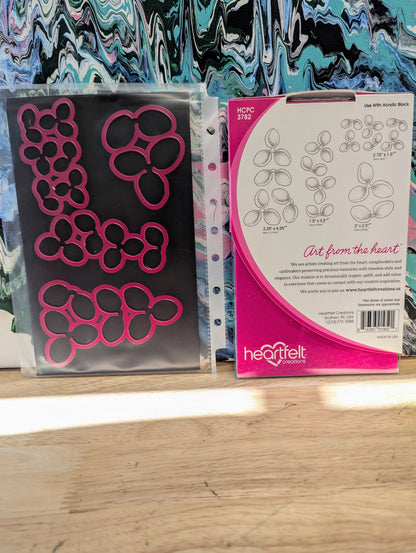 Heartfelt creations tropical plumeria stamp and die set for card making, paper crafts, mixed media RARE DISCONTINUED