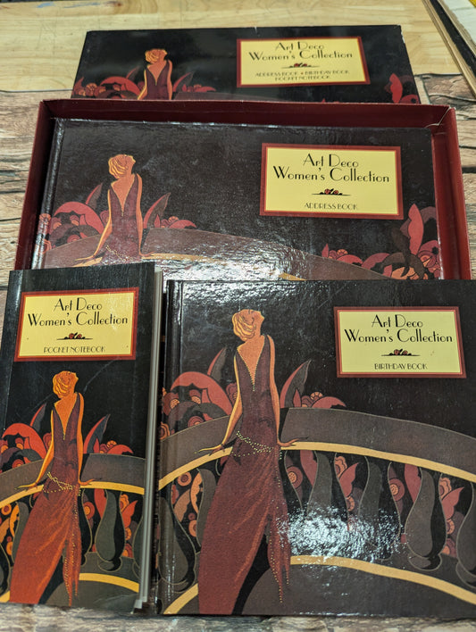 Art Deco women's collection -  address book, birthday book, pocket notebook All unused perfect gift!