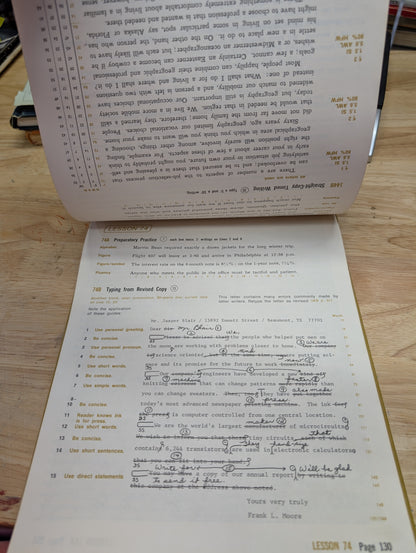 College typewriting 9th edition 1975 great for altered books, junk journals collage glue books masterboards art journaling ephemera