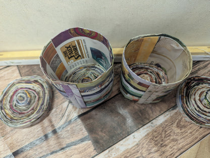 100% Recycled Magazine Trinket Boxes (Large Green/Large Blue) - Perfect gift!