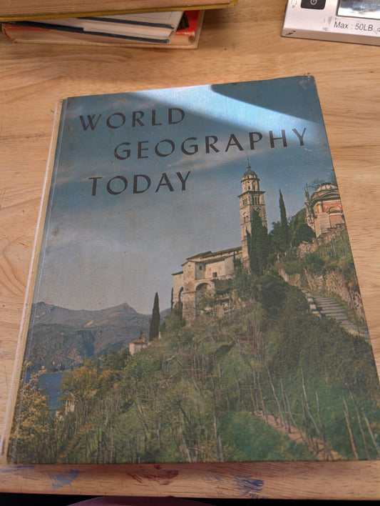 World geography today 1960 vintage textbook great ephemera pictures for collage, junk Journal, art Journal, mixed media and more