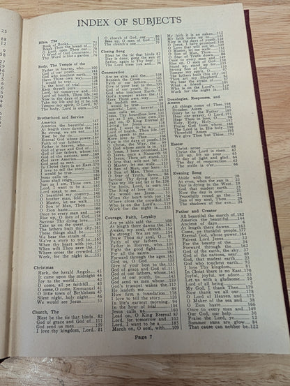 Hymns for creative living 1935 vintage hymnal prayer Journal collage Bible Journal art Journal hymnal pages