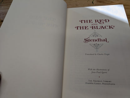 The red and the black by Stendhal 1981 edition. The Franklin library beautiful red book cover
