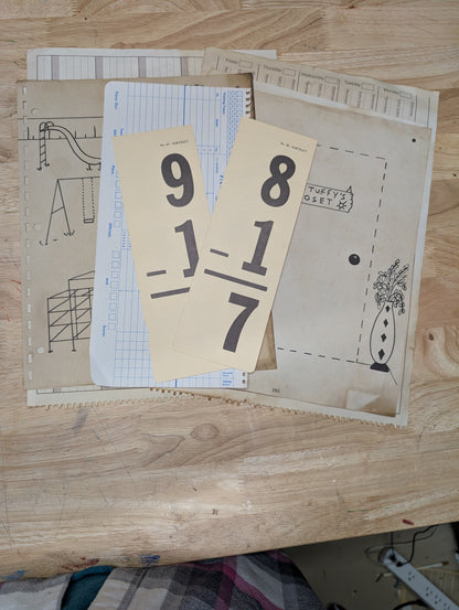 65+ pieces School Days Collage Kit -  A mix of old and new ephemera pieces for collage, junk journal, art journal, mixed media