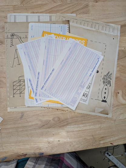 65+ pieces School Days Collage Kit -  A mix of old and new ephemera pieces for collage, junk journal, art journal, mixed media