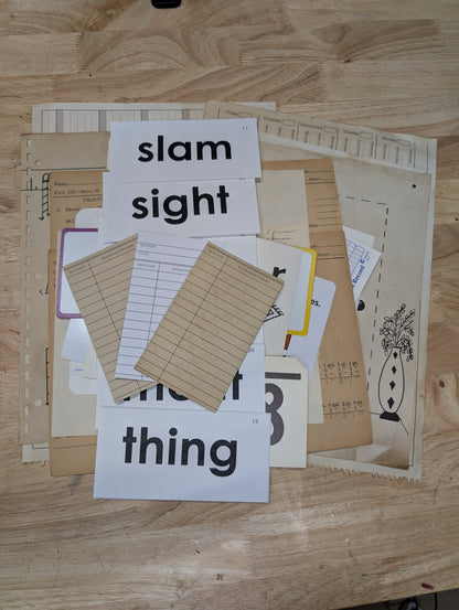 65+ pieces School Days Collage Kit -  A mix of old and new ephemera pieces for collage, junk journal, art journal, mixed media