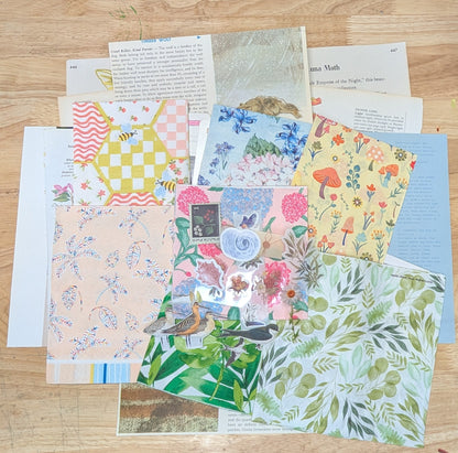 Nature and Botanical Collage Pack 50+ Pieces for Gluebook Art Journal Junk Journal Vintage Paper Crafts