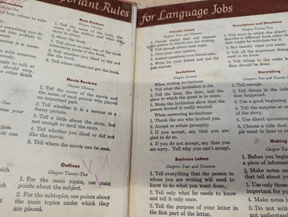 Enriching your language vintage 1947 textbook grungy pages grungy cover perfect for junk journals