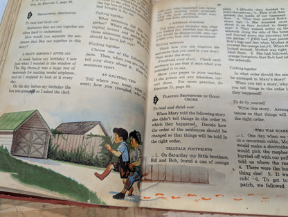 Enriching your language vintage 1947 textbook grungy pages grungy cover perfect for junk journals