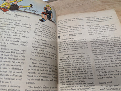 Enriching your language vintage 1947 textbook grungy pages grungy cover perfect for junk journals