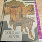 (COVER ONLY) Gold and Silver TextBook Cover for Junk Journal, Gluebook, Mixed Media