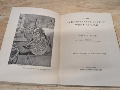 How a dear little couple went abroad. 1903 antique book antique book cover great for junk Journal collage, art Journal, mixed media