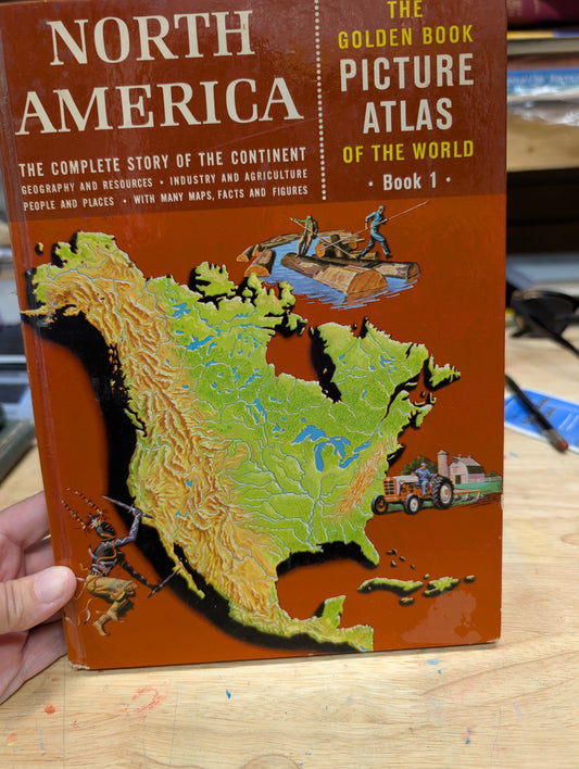 North America the golden book picture Atlas of the world book 1 - 1960 vintage geography, North American geography