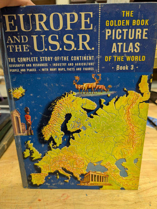 Europe and the USSR the golden book picture Atlas of the world book 3- 1960 vintage geography, European geography