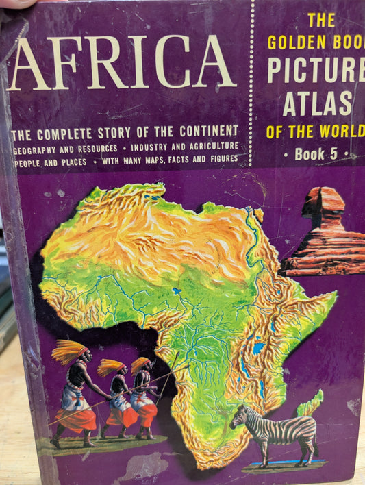 Africa the golden book picture Atlas of the world book 3- 1960 vintage geography, African geography