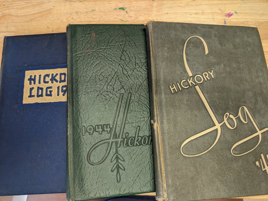 Vintage 1940s yearbook hickory log hickory, North Carolina 1943 - 1944 - 1945 for collage, junk Journal, mixed media, memorabilia